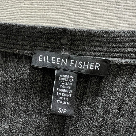 Eileen Fisher Gray Wool Angle Front Cardigan S - Picture 6 of 10